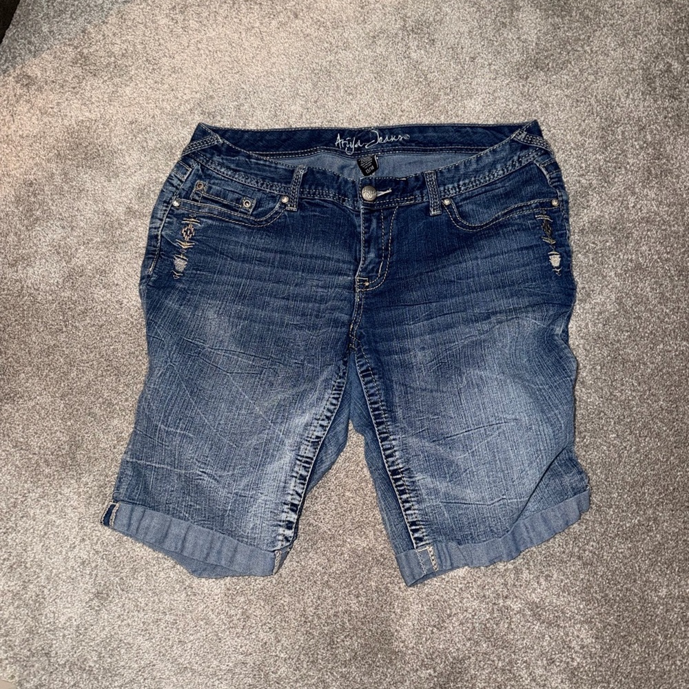 Ariya Dark Blue Denim Bermuda Shorts